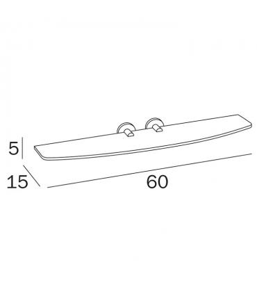 Shelf made of tempered glass 60x15 cm collection Touch Inda