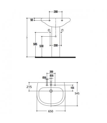 Lavabo sospeso Ideal Standard Tesi Classic