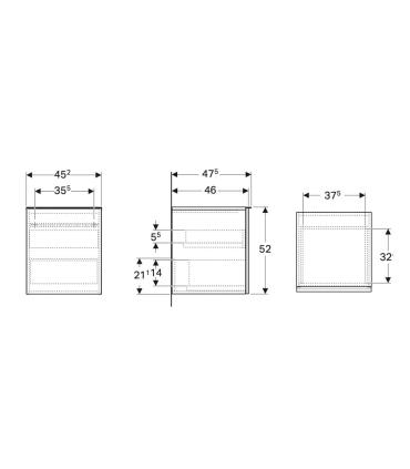 Meuble Latéral Suspendu Geberit Acanto 45 Cm