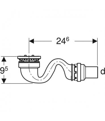 Shower siphon drain for Geberit Sestra 500.018.00.1