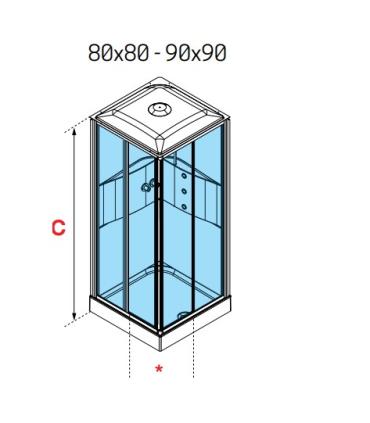 Novellini Media 2.0 A90 Standard shower cabin mechanical mixer