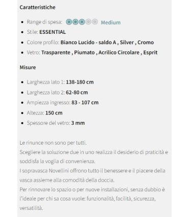 Novellini Aurora 3Pv4 parete sopravasca