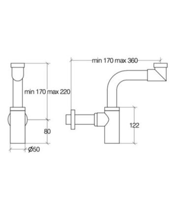 Lineabeta 53921 Space-saving siphon