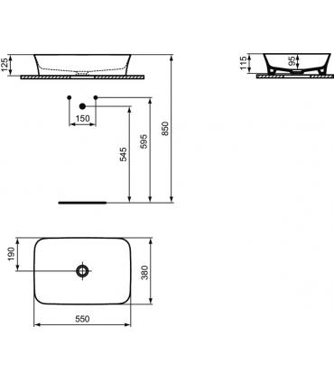 Ideal Standard Ipalyss E2076 countertop washbasin