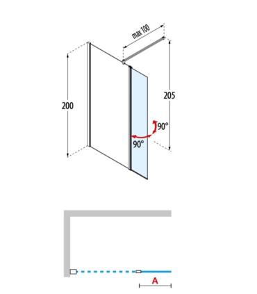 Novellini Kuadra Hfp2 Porte tournante 40 pour côté fixe