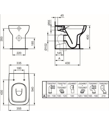 Ideal Standard I.Life A T4631 wc back to wall RimLS+ 35x54 universale