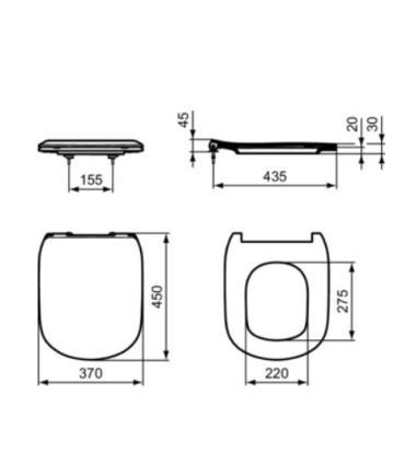 Sedile slim a chiusura rallentata Ideal Standard serie Tesi art.T3527