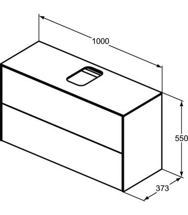 Mobile slim impiallacciato 2 cassetti per lavabo Ideal Standard Conca
