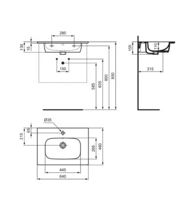 Ideal Standard I.Life A Lavabo Top monoforo
