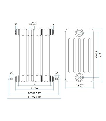 Radiatore Irsap Tesi 6 colonne bianco H 200 cm
