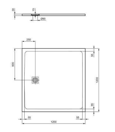 copy of Ideal Standard Ultraflat S rectangular shower tray