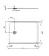 Piatto doccia Ideal Standard Ultra Flat S+ rettangolare con scarico lato corto