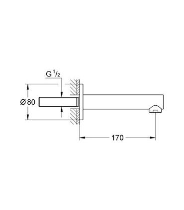 Bocca erogazione per vasca Grohe serie concetto art.13280001