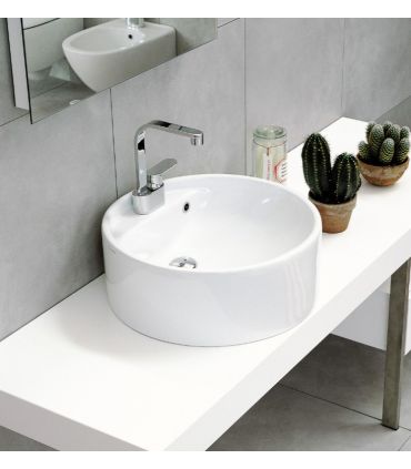 Lavabo da appoggio con piano rubinetteria Flaminia Twin TW42A