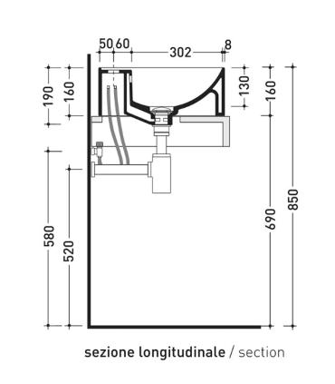 Lavabo da appoggio con piano rubinetteria Flaminia Twin TW42A
