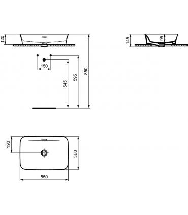 Lavabo da appoggio con troppopieno Ideal Standard Ipalyss E2077