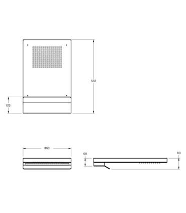 Cristina Rubinetterie Pd335 soffione A soffitto quadrato 36X55 Led