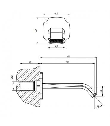 Spout for bathtub, Bellosta collection Stresa