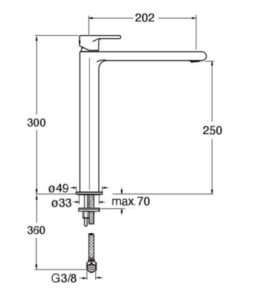 Cristina Rubinetterie Delta De929 miscelatore Lavabo senza scarico