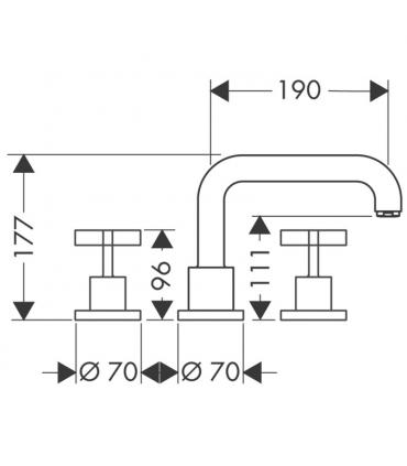 Traditional tap 3 holes for washbasin Hansgrohe axor Citterio