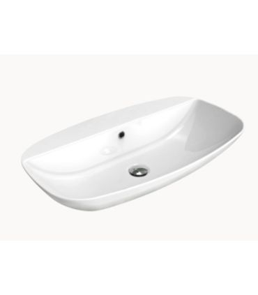 Lavabo a parete Ceramica Flaminia Nudaslim con piano rubinetteria