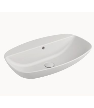 Lavabo a parete Ceramica Flaminia Nudaslim con piano rubinetteria