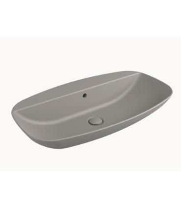 Lavabo a parete Ceramica Flaminia Nudaslim con piano rubinetteria