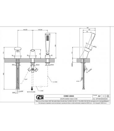 Bathtub Group Gessi Cono collection art. 45043