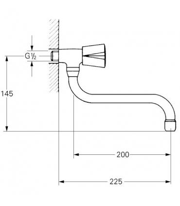 Traditional tap wall hung for sink Grohe Adria