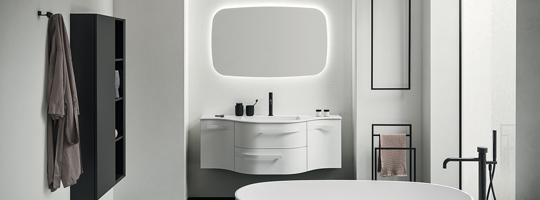 Specchio bagno filo lucido 60x60 cm con lampada led