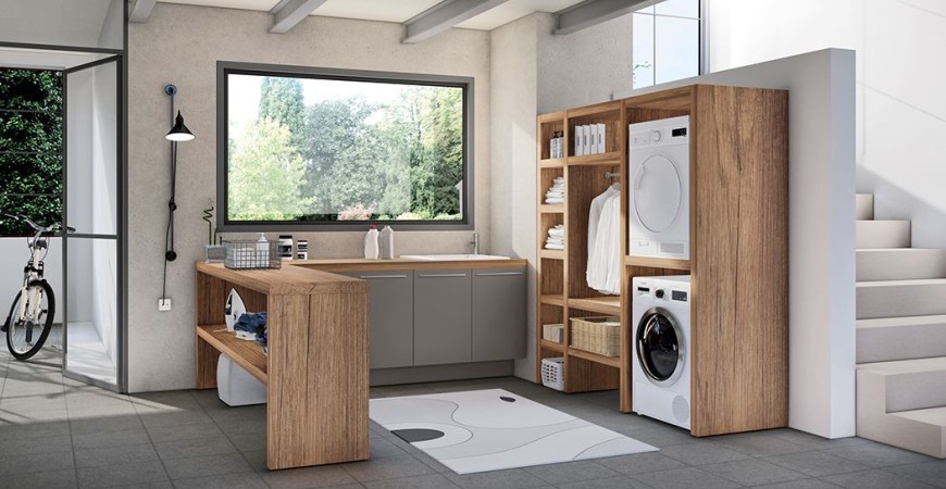 Mobili per lavanderia: si può nascondere la lavatrice? 