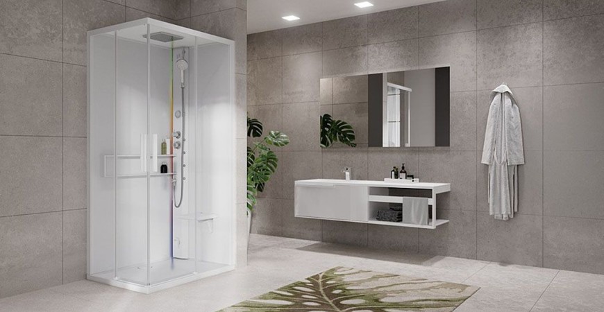 Goditi una rilassante doccia emozionale con le cabine doccia Novellini