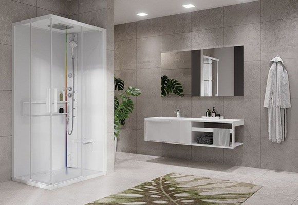 Goditi una rilassante doccia emozionale con le cabine doccia Novellini